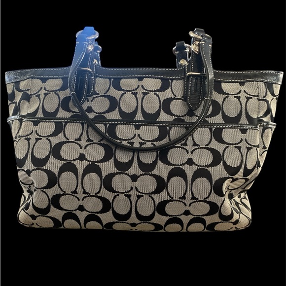Coach signature c black and gray handbag - Picture 2 of 8